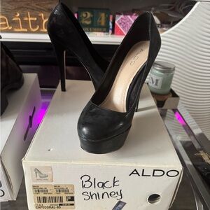 Aldo Elegant Black Platform Heels